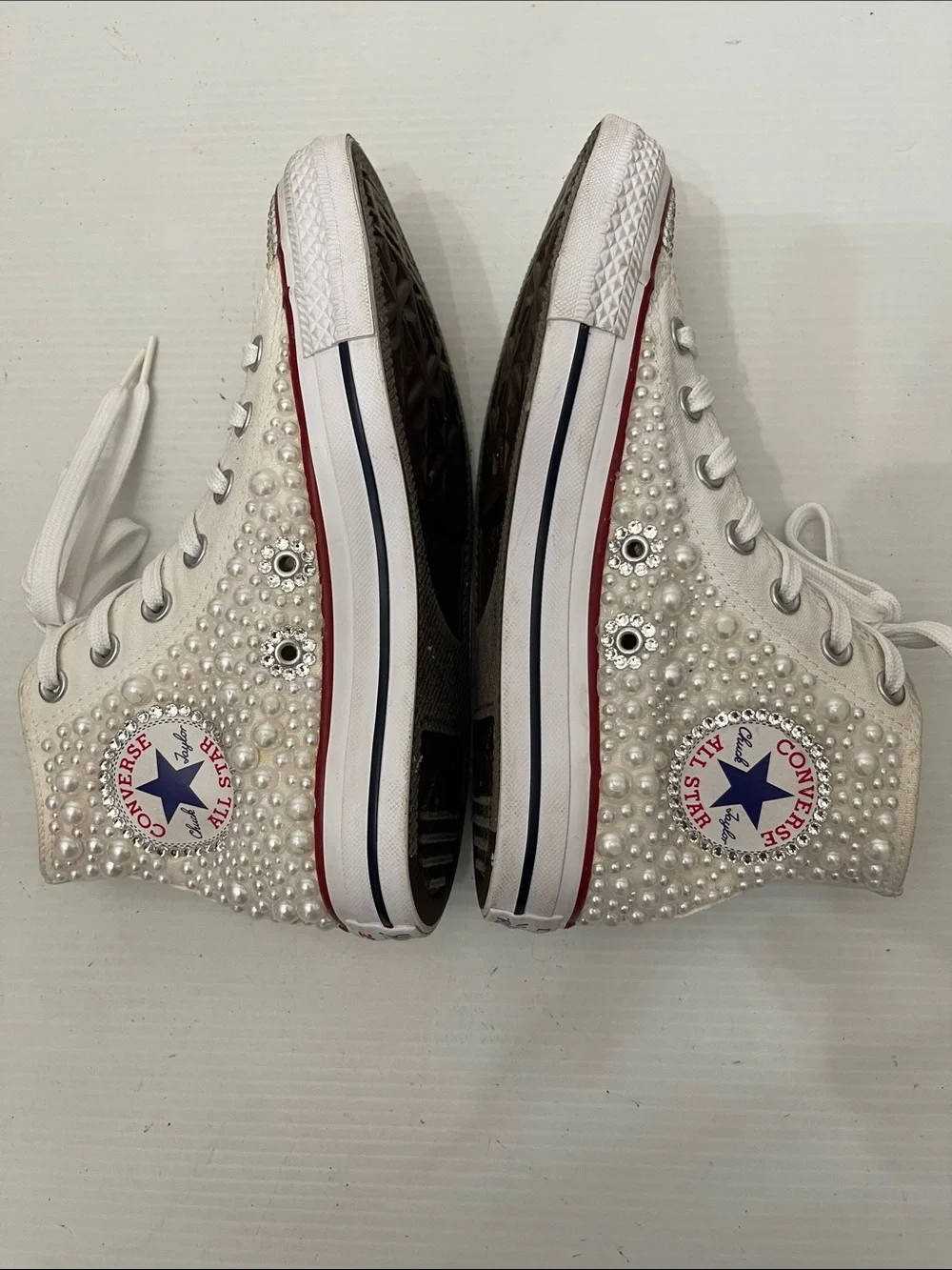 CONVERSE ALL STAR HIGH TOP PEARL SNEAKERS WOMENS SIZE 7 - Picture 12 of 14